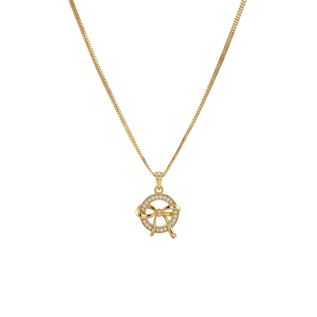 Aurizaa Kiara - 18K Gold Plated Bow Pendant Chain