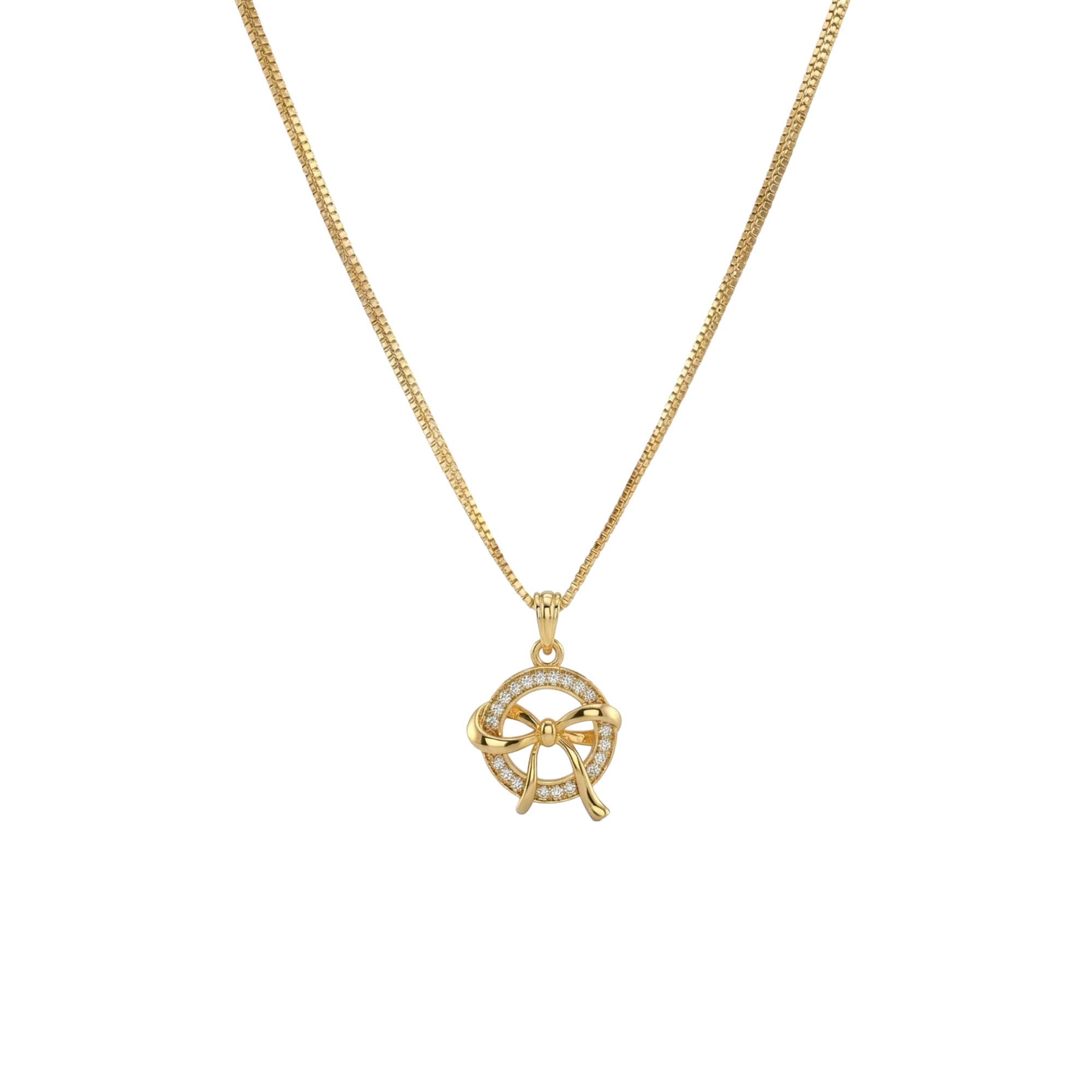 Aurizaa Kiara - 18K Gold Plated Bow Pendant Chain