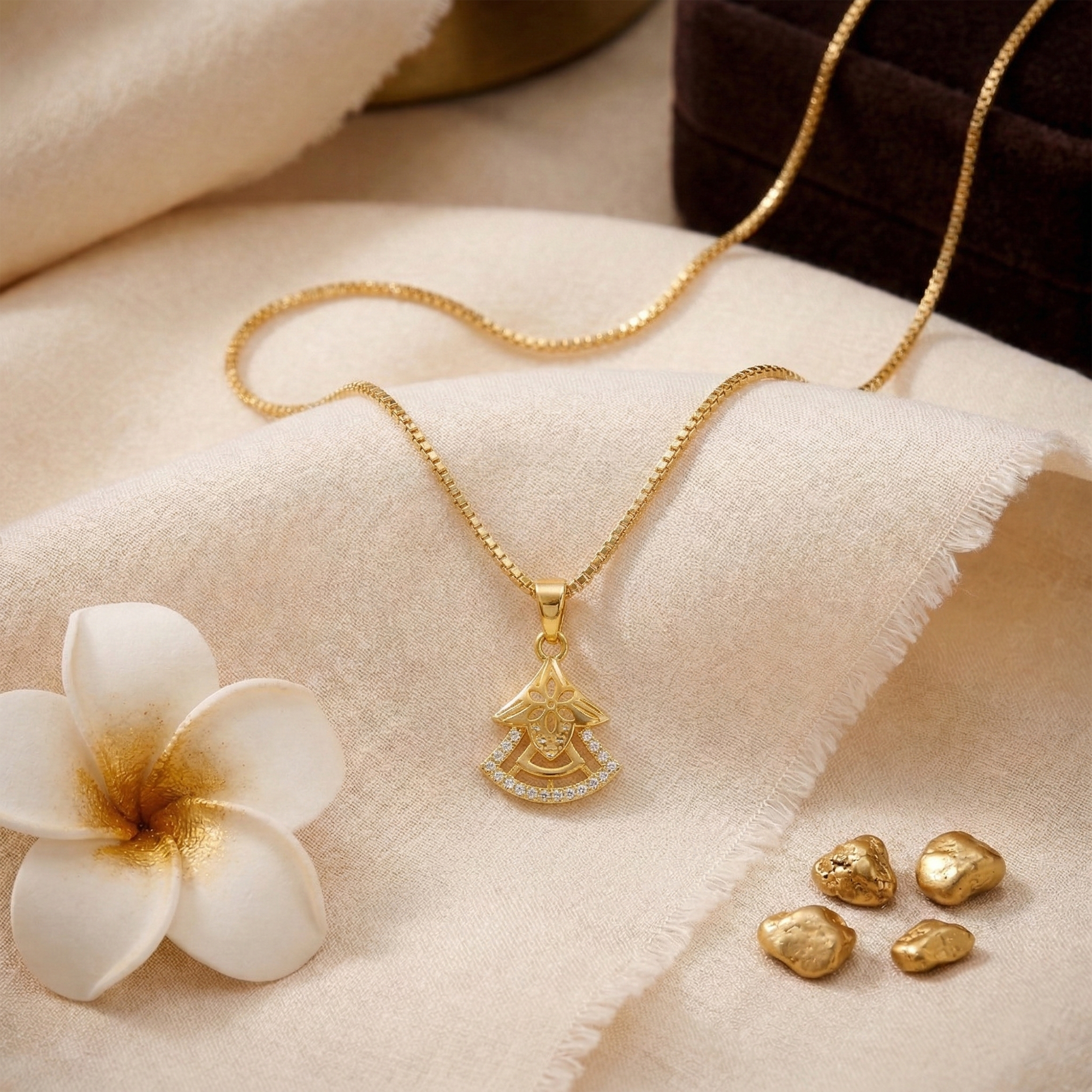Aurizaa Anaya - 18k Gold Plated Pendant Necklace