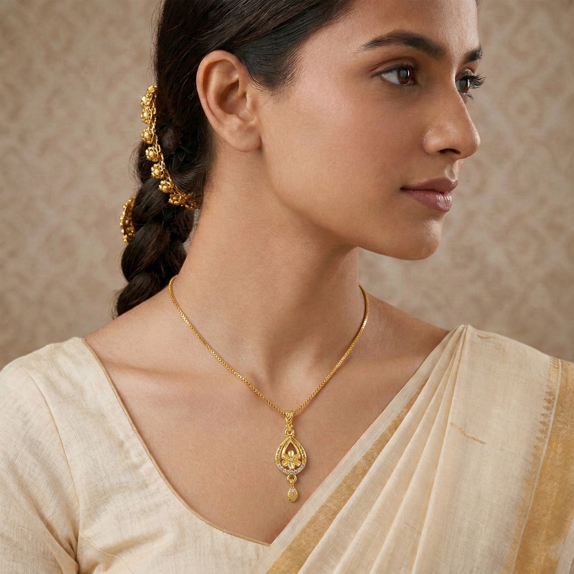 Aurizaa Aarya - 18k Gold Plated Pendant Necklace